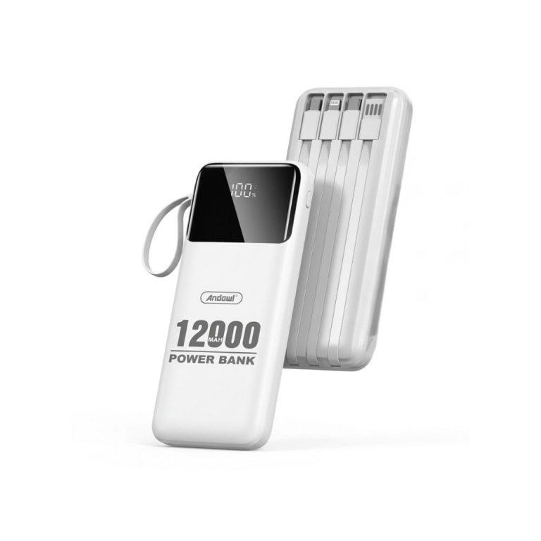 Power Bank Andowl Q-DC244 12000mAh 22.5W με 4 Καλώδια