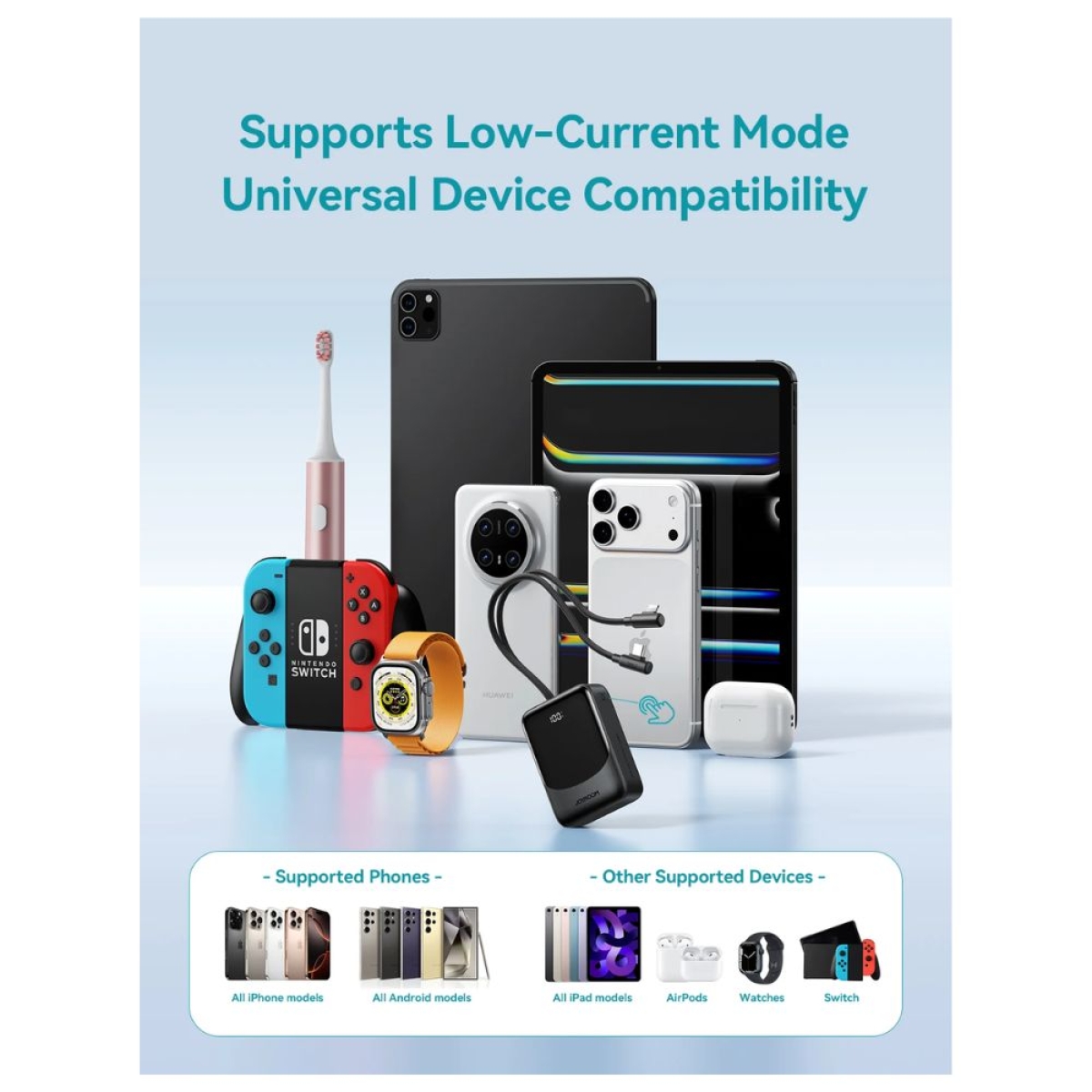 Power Bank Joyroom 10000mAh με Ενσωματωμένα Καλώδια