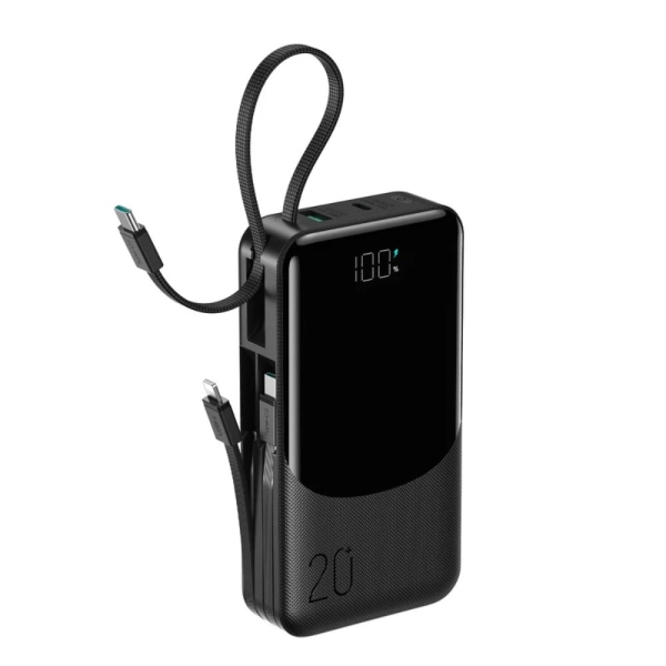 Power Bank Joyroom 20000mAh με 3 Ενσωματωμένα Καλώδια