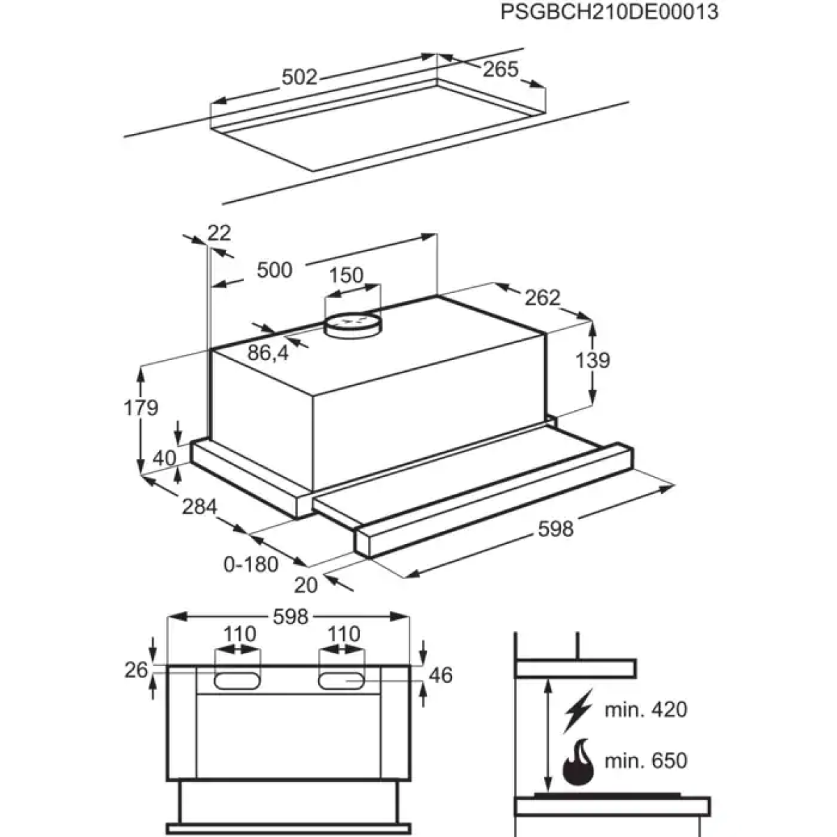 Electrolux Συρόμενος Απορροφητήρας 60cm Γκρι LFP326S - Image 4