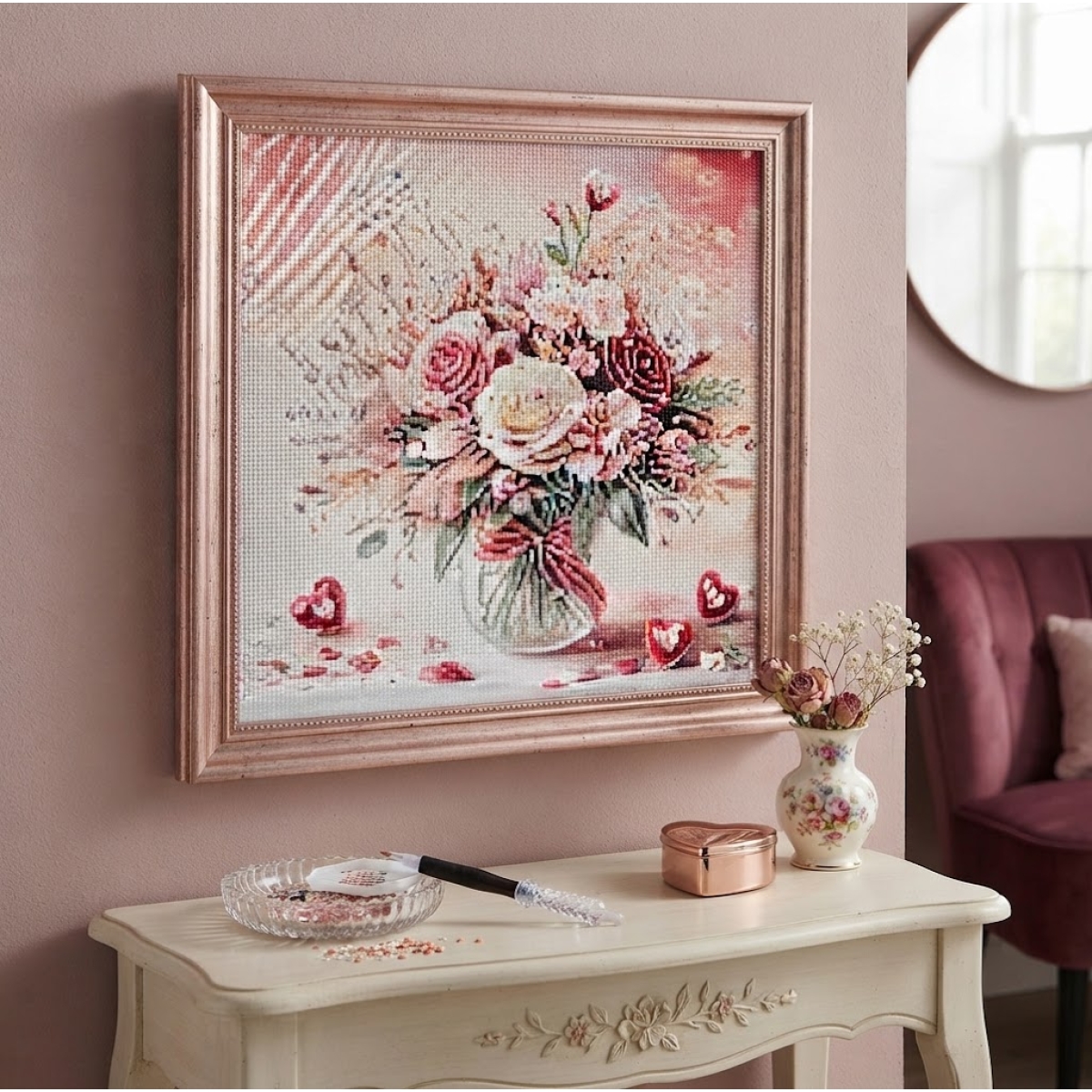 Ψηφιδωτό Diamond Painting 25x25cm - Ανθοδέσμη 88511