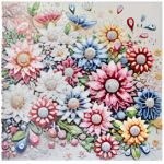 Ψηφιδωτό Diamond Painting 25x25cm - Λουλούδια 88511