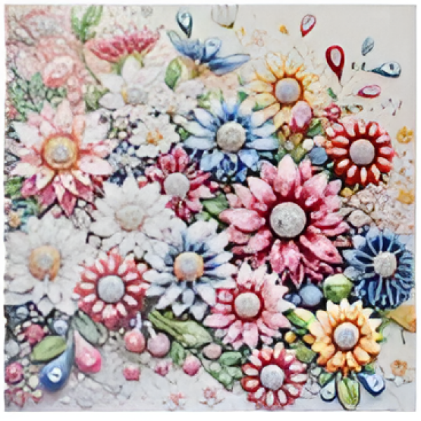 Ψηφιδωτό Diamond Painting 25x25cm - Λουλούδια 88511