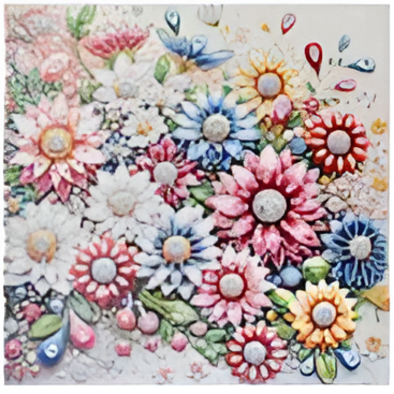 Ψηφιδωτό Diamond Painting 25x25cm - Λουλούδια 88511