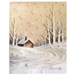 Ψηφιδωτό Diamond Painting 40x50cm με Στρας - Χειμωνιάτικο Τοπίο 88510