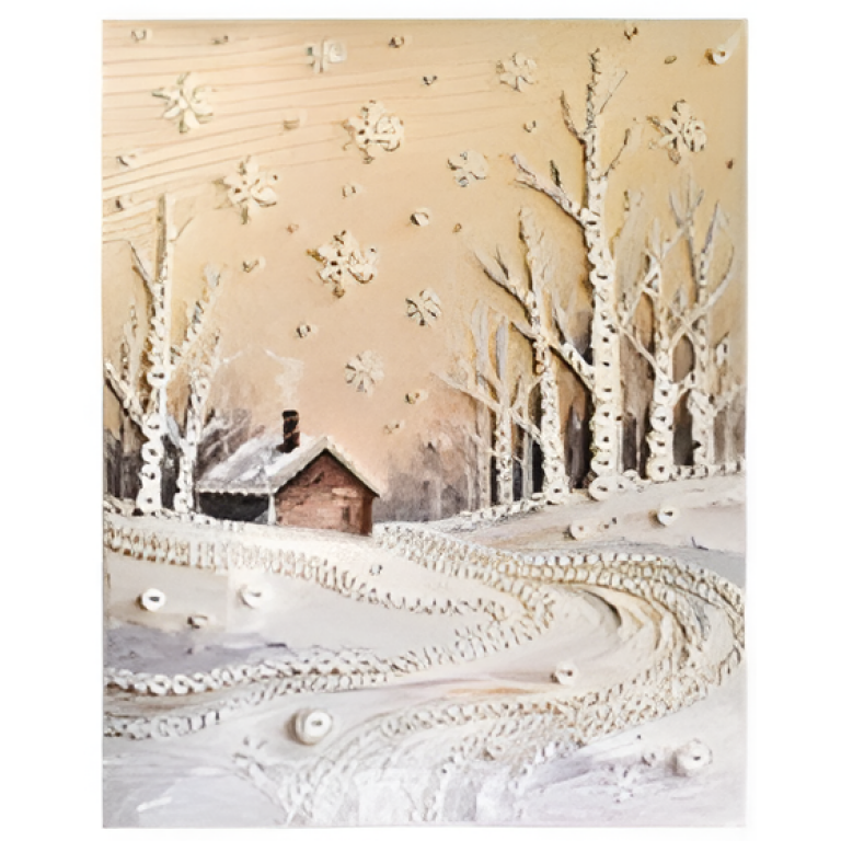 Ψηφιδωτό Diamond Painting 40x50cm με Στρας - Χειμωνιάτικο Τοπίο 88510