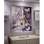Ψηφιδωτό Diamond Painting 40x50cm με Στρας - Παραμυθένιο Κάστρο με Πεταλούδες 88510