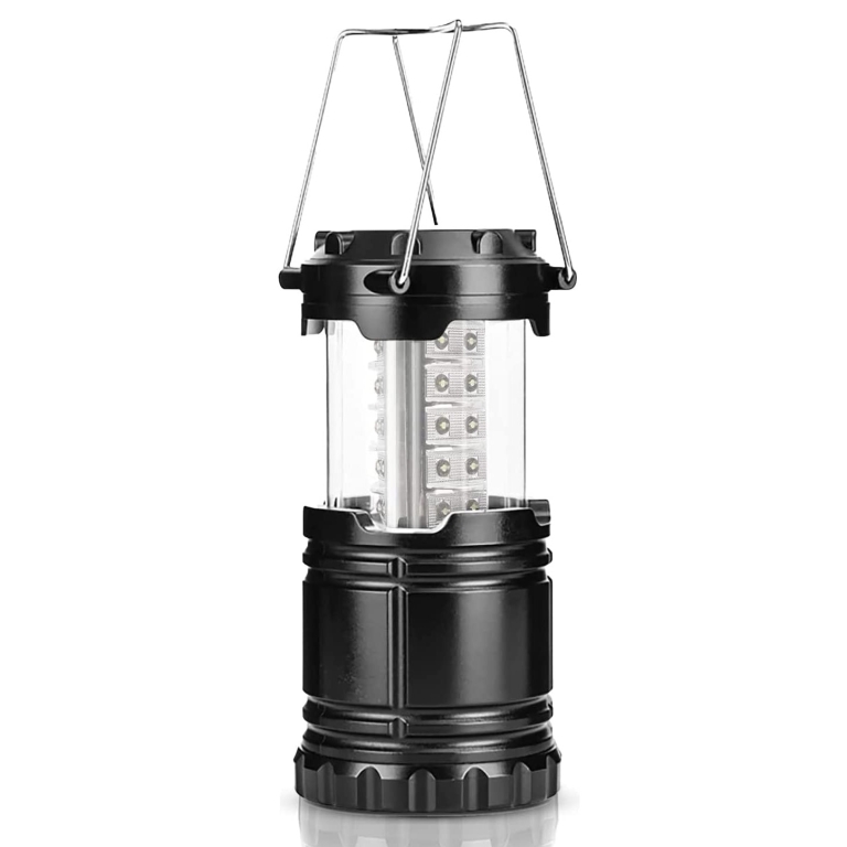 Πτυσσόμενος Φακός Camping LED 360° με Μεταλλικές Λαβές Μαύρος SDS-29829