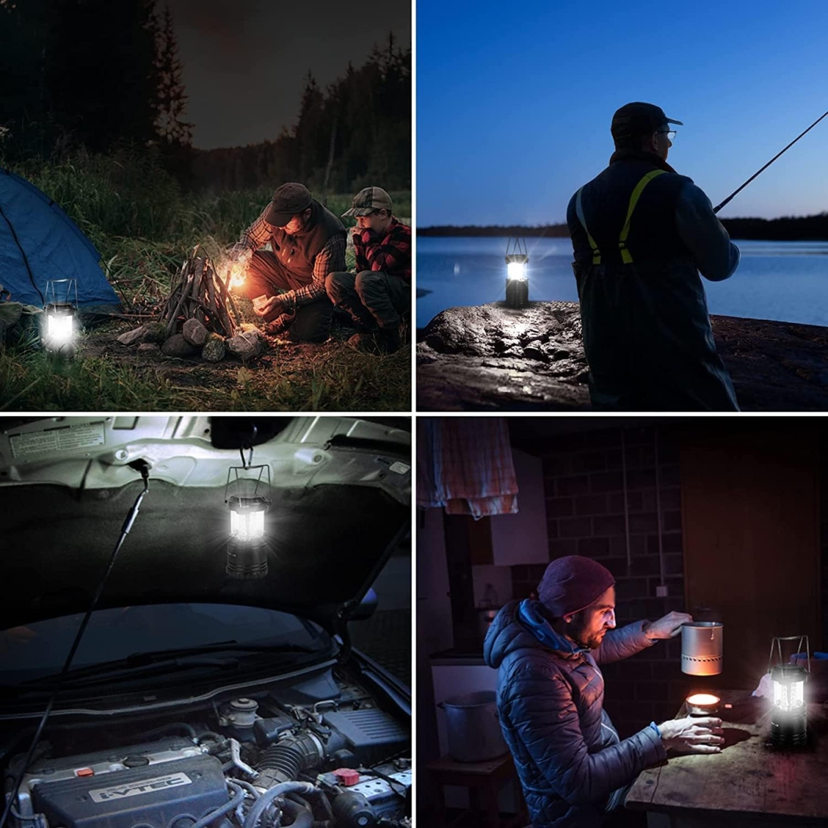 Πτυσσόμενος Φακός Camping LED 360° με Μεταλλικές Λαβές Μαύρος SDS-29829 - Image 5