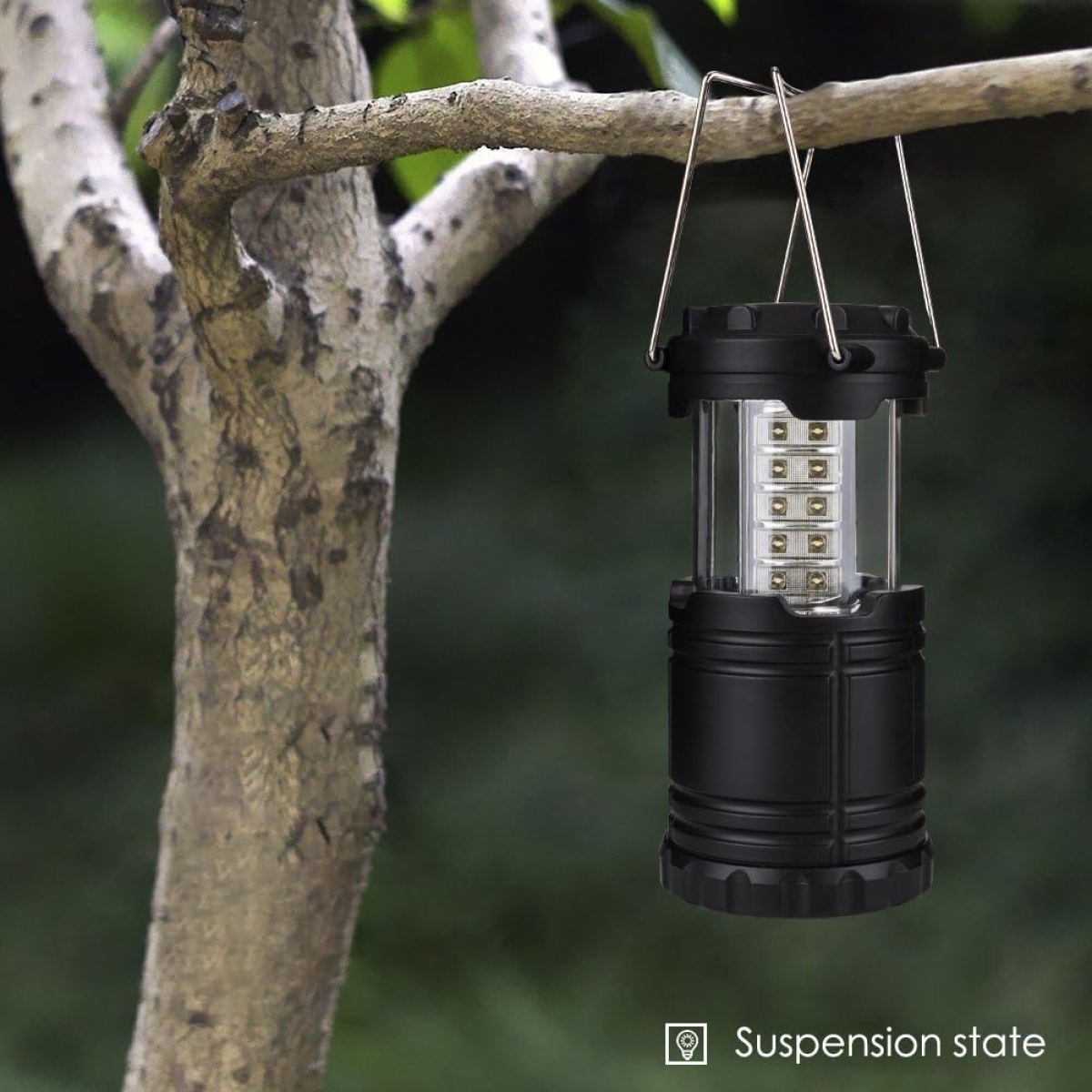 Πτυσσόμενος Φακός Camping LED 360° με Μεταλλικές Λαβές Μαύρος SDS-29829 - Image 4
