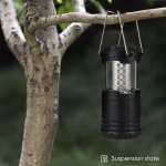 Πτυσσόμενος Φακός Camping LED 360° με Μεταλλικές Λαβές Μαύρος SDS-29829 - Image 4