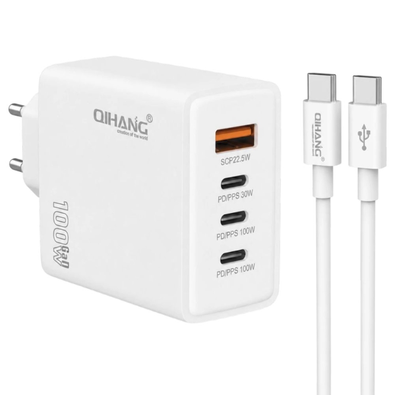 Qihang QH-A86CC GaN Φορτιστής 100W με 4 Θύρες & Καλώδιο USB-C