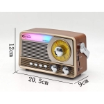 Ρετρό Bluetooth Ραδιόφωνο Ηχείο με Ηλιακό Πάνελ, RGB Φωτισμό, Φακό & FM/AM/SW – GLR YG-7031BTS - Image 2