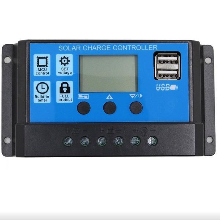 Ρυθμιστής Φόρτισης Ηλιακού Πάνελ PWM 10A 12V/24V με Dual USB 5V 2A FD4126