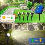 Σετ 4 Ηλιακά Σποτ LED 3W Θερμού Λευκού Φωτισμού 3000K IP65 με Ηλιακό Πάνελ & Καλώδια 3m - Image 2