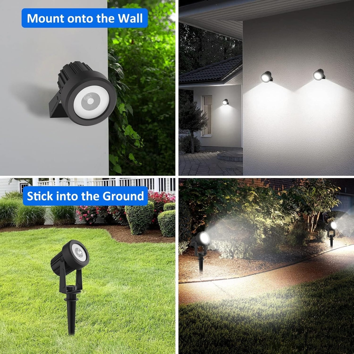 Σετ 4 Ηλιακά Σποτ LED 3W Θερμού Λευκού Φωτισμού 3000K IP65 με Ηλιακό Πάνελ & Καλώδια 3m - Image 4
