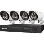 Σετ Κάμερας Ασφαλείας CCTV 4 Καμερών AHD 1080P με DVR, Νυχτερινή Όραση & Απομακρυσμένη Πρόσβαση – JORTAN