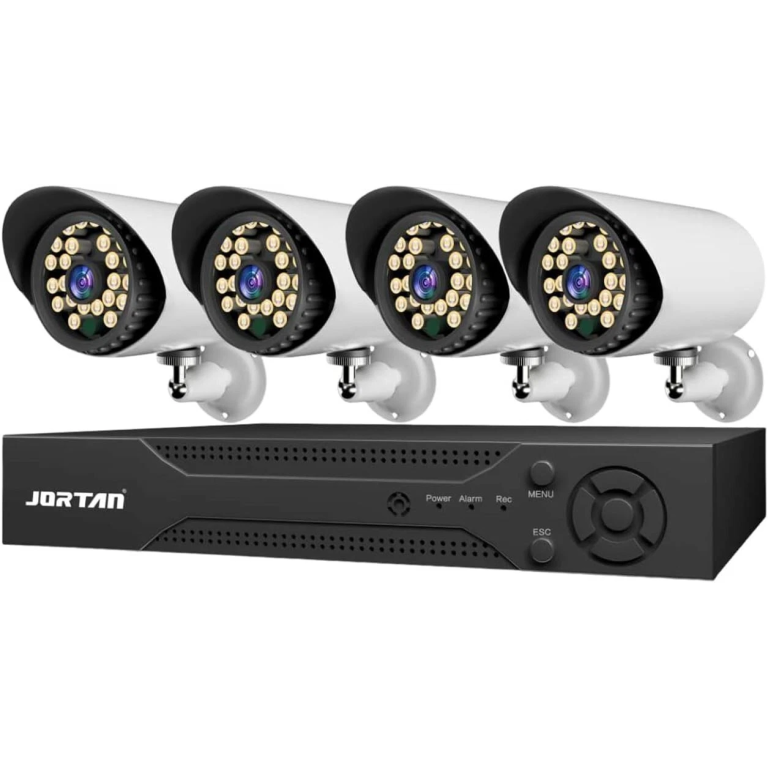 Σετ Κάμερας Ασφαλείας CCTV 4 Καμερών AHD 1080P με DVR, Νυχτερινή Όραση & Απομακρυσμένη Πρόσβαση – JORTAN