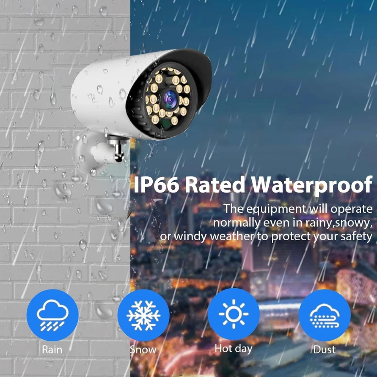 Σετ Κάμερας Ασφαλείας CCTV 4 Καμερών AHD 1080P με DVR, Νυχτερινή Όραση & Απομακρυσμένη Πρόσβαση – JORTAN - Image 2