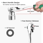 Σετ Καστάνια 1/2" με Καρυδάκια 8-32mm, Προεκτάσεις & Αντάπτορες Σετ 32 Τεμαχίων - Image 2