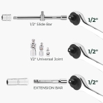 Σετ Καστάνια 1/2" με Καρυδάκια 8-32mm, Προεκτάσεις & Αντάπτορες Σετ 32 Τεμαχίων - Image 4