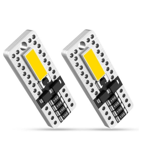 Σετ T10 LED 12V 2 SMD 7020 100LM 2W Ψυχρό Λευκό 6000K 2τμχ Novsight A500-T10-6