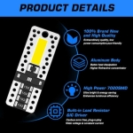 Σετ T10 LED 12V 2 SMD 7020 100LM 2W Ψυχρό Λευκό 6000K 2τμχ Novsight A500-T10-6