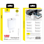 Σετ Ταχυφορτιστή 18W QC 3.0 με Καλώδιο USB-C Takemore TM-23C