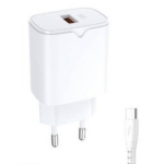 Σετ Ταχυφορτιστή 18W QC 3.0 με Καλώδιο USB-C Takemore TM-23C