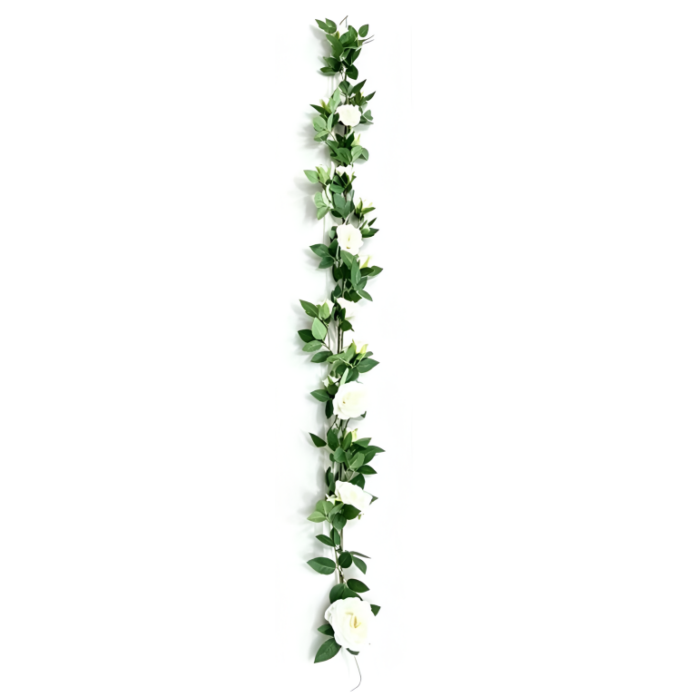 Τεχνητή Γιρλάντα με Λευκά Τριαντάφυλλα 190cm K178