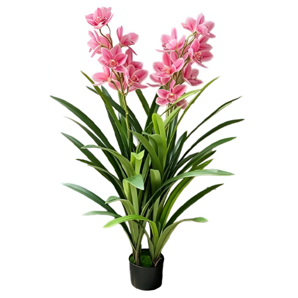 Τεχνητή Ορχιδέα Cymbidium με Ροζ Άνθη σε Γλάστρα 120cm SDS-29805