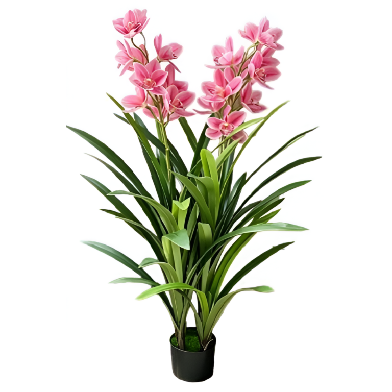 Τεχνητή Ορχιδέα Cymbidium με Ροζ Άνθη σε Γλάστρα 120cm SDS-29805