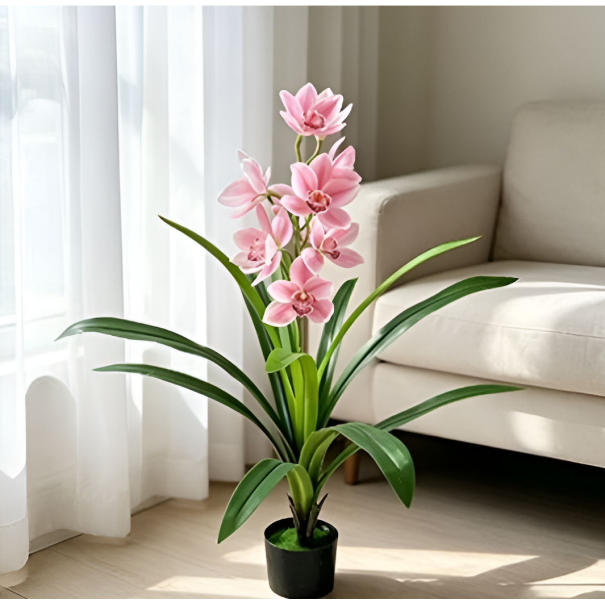 Τεχνητή Ορχιδέα Cymbidium σε Γλάστρα 90cm SDS-29804