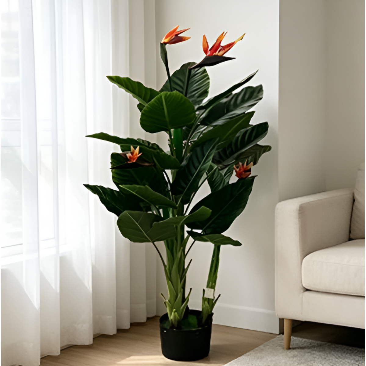 Τεχνητή Στρελίτσια Bird of Paradise 150cm με 3 Κορμούς και 23 Φύλλα – 29738