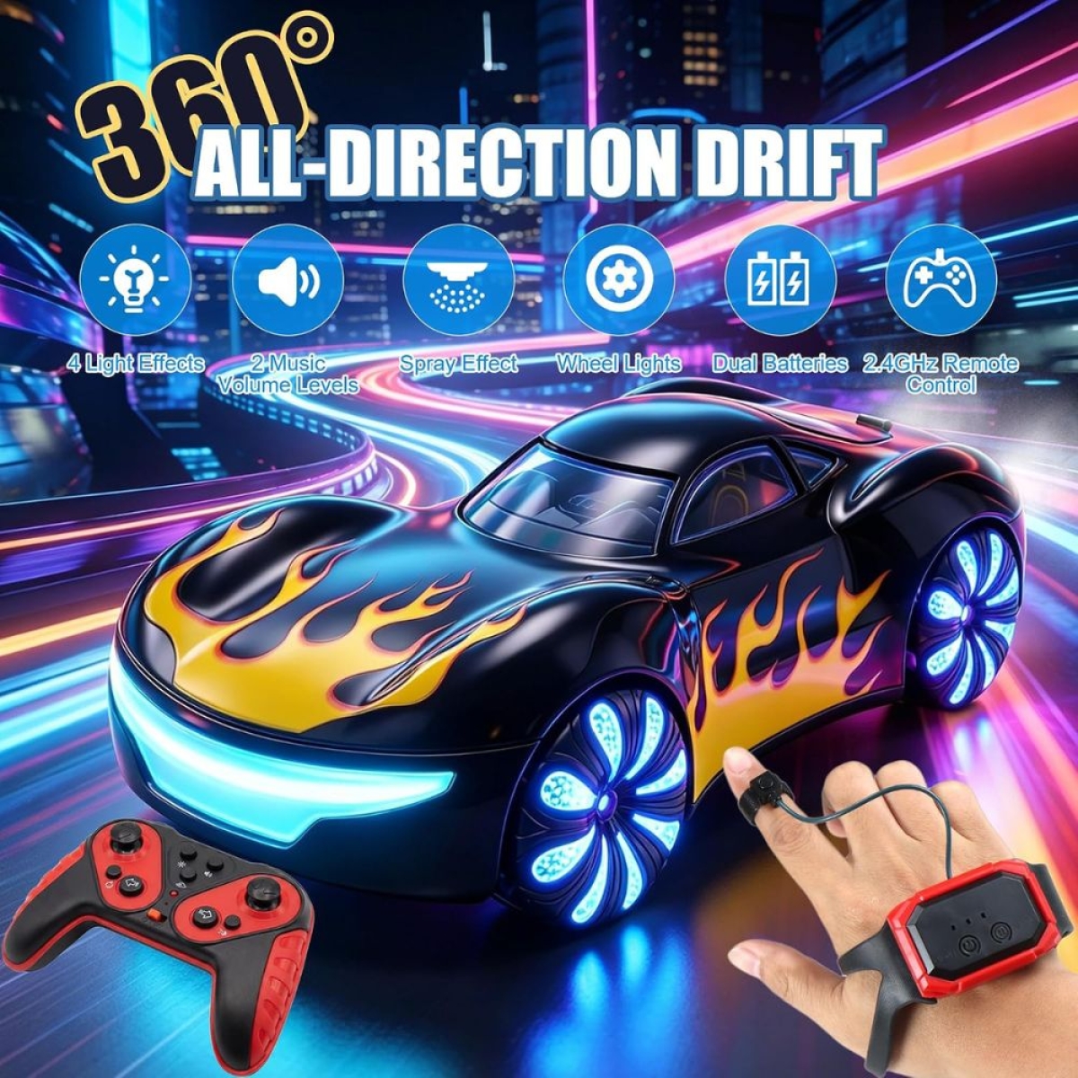 Τηλεκατευθυνόμενο Αυτοκίνητο Stunt 360° με Χειριστήριο Καρπού