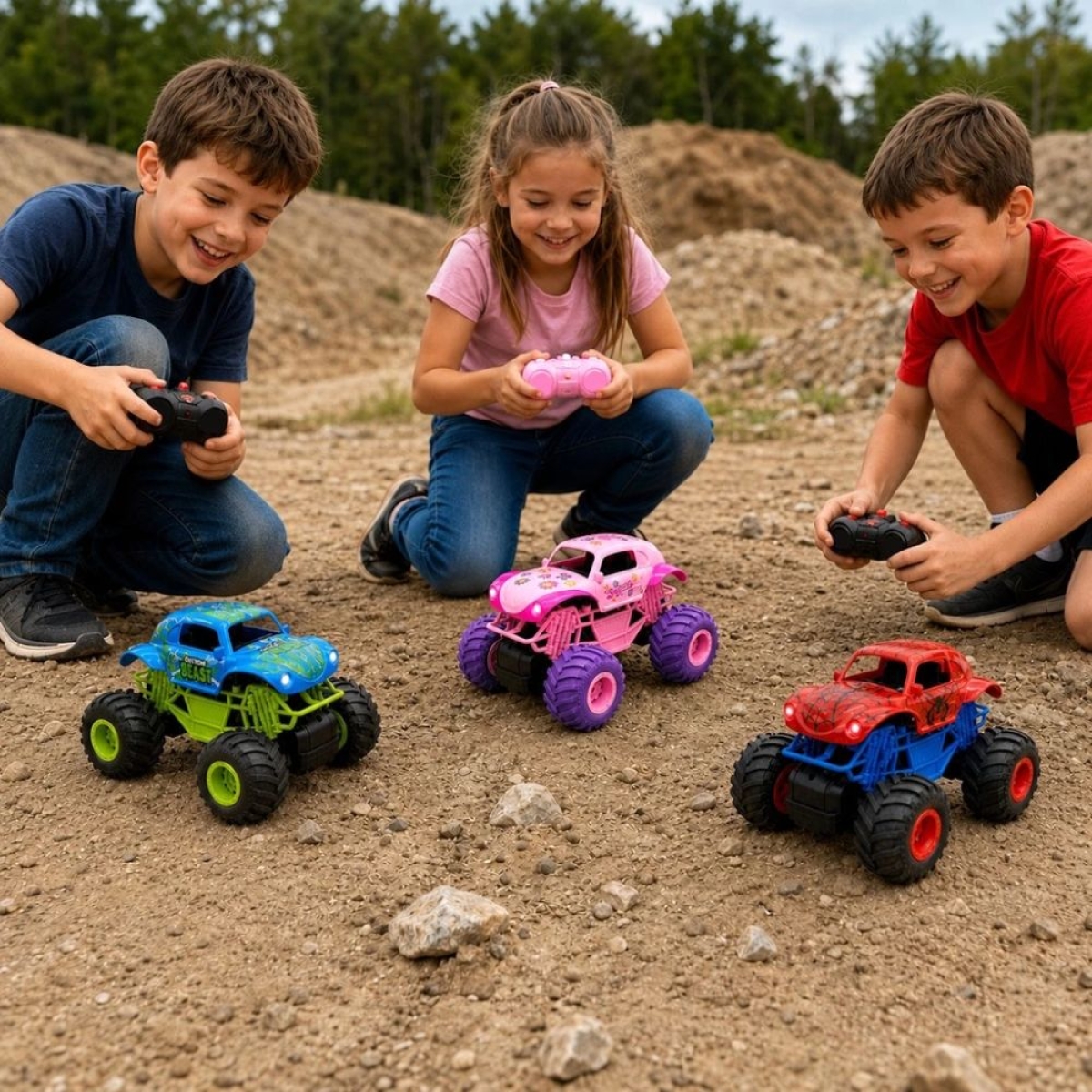 Τηλεκατευθυνόμενο Monster Truck Ροζ 2.4GHz με Φώτα