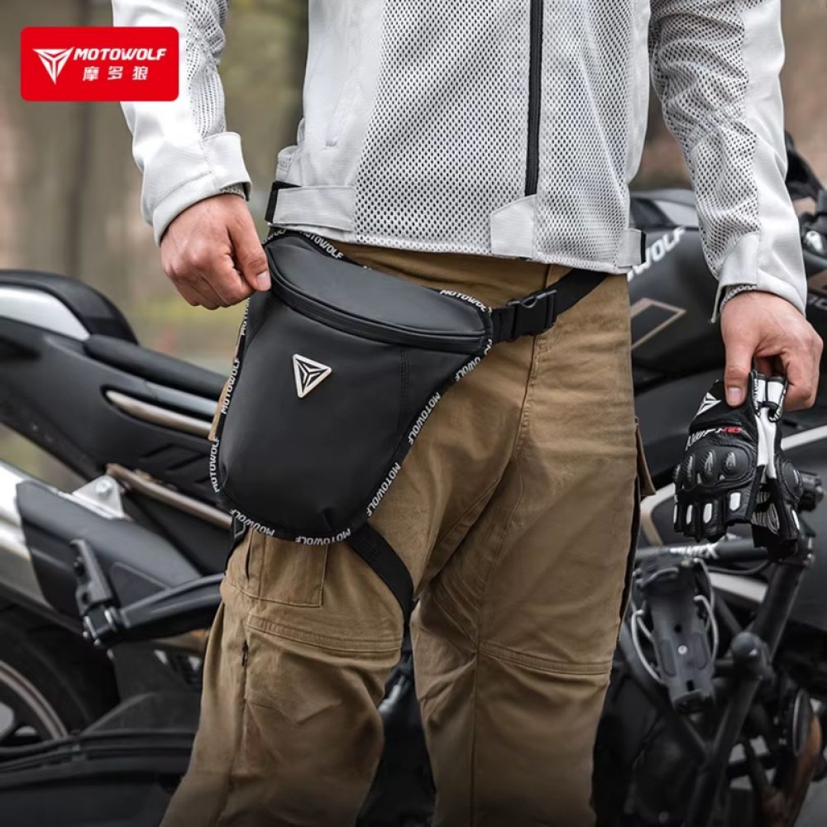 Τσαντάκι Μηρού Αναβάτη Μοτοσυκλέτας 1.7lt Motowolf MB6 Μαύρο
