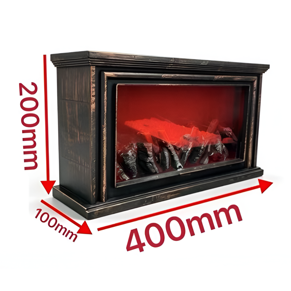 Τζάκι Διακοσμητικό LED με Εφέ Φλόγας 40×10×20cm K50
