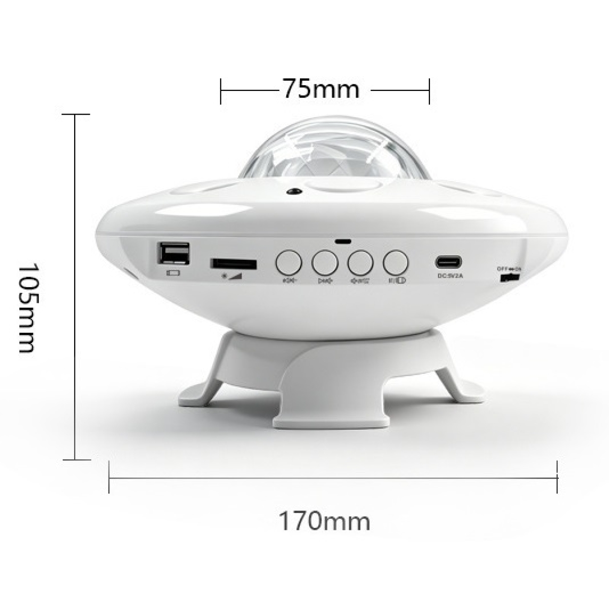 UFO Northern Lights Starry Sky Projector LED με Ηχείο - Image 6