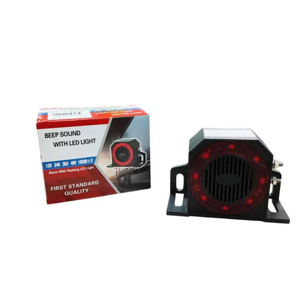 Βομβητής Όπισθεν 12V–48V με Κόκκινο LED Φως, Ήχο 105dB & Βάση Στήριξης - Image 6