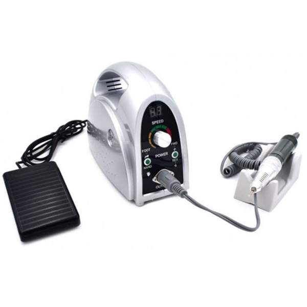ZS-702 Τροχός Νυχιών Ρεύματος 35000rpm με Πεντάλ σε Ασημί Χρώμα 65W