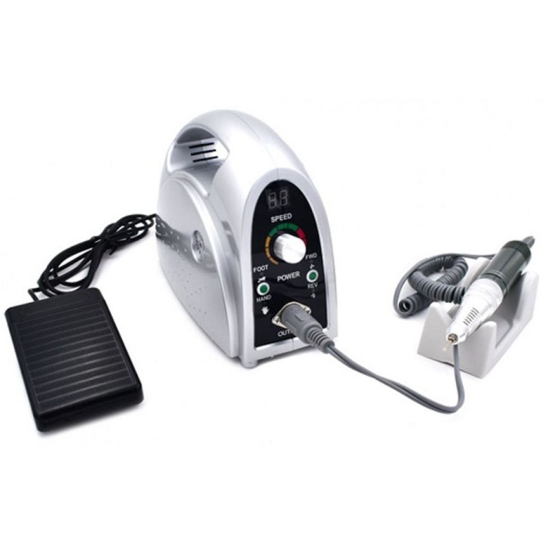 ZS-702 Τροχός Νυχιών Ρεύματος 35000rpm με Πεντάλ σε Ασημί Χρώμα 65W