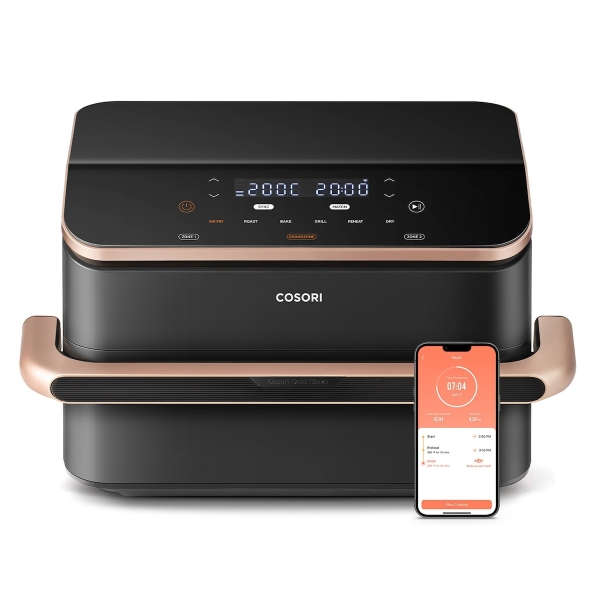 Cosori Dual Blaze TwinFry Air Fryer με Wi-Fi & Διπλό Αποσπώμενο Κάδο 10lt Μαύρο CAF-TF101S-AEUR