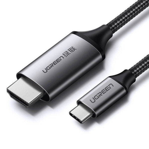 Ugreen Καλώδιο HDMI 2.0 4K 60 Hz Braided HDMI male - USB-C male 1.5m Μαύρο MM142 50570