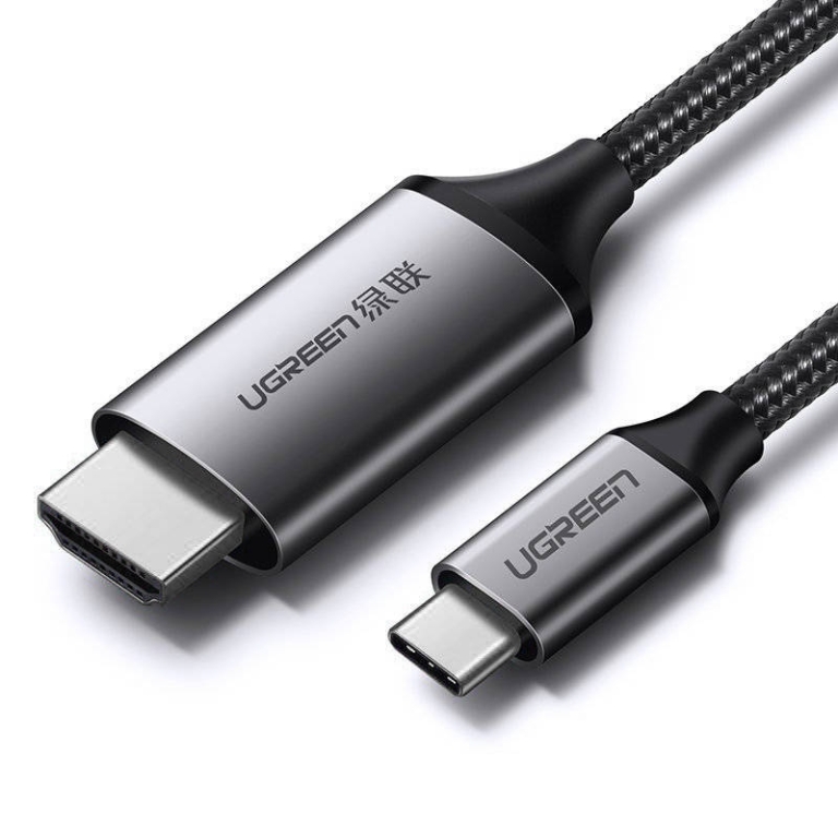 Ugreen Καλώδιο HDMI 2.0 4K 60 Hz Braided HDMI male - USB-C male 1.5m Μαύρο MM142 50570