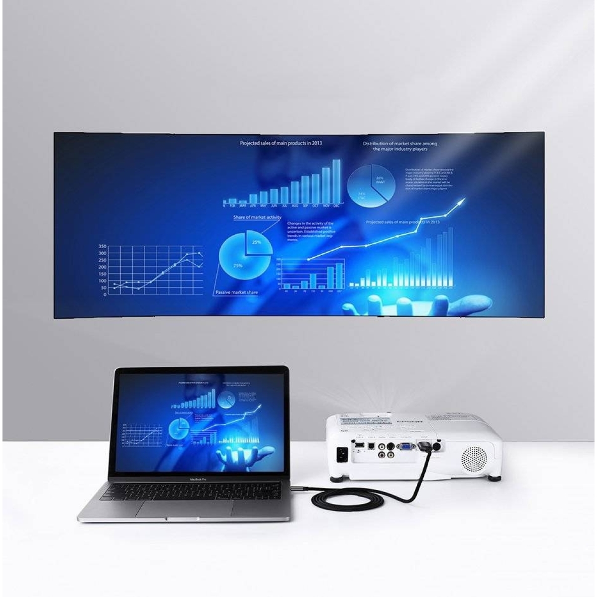 Ugreen Καλώδιο HDMI 2.0 4K 60 Hz Braided HDMI male - USB-C male 1.5m Μαύρο MM142 50570 - Image 2