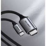 Ugreen Καλώδιο HDMI 2.0 4K 60 Hz Braided HDMI male - USB-C male 1.5m Μαύρο MM142 50570 - Image 3