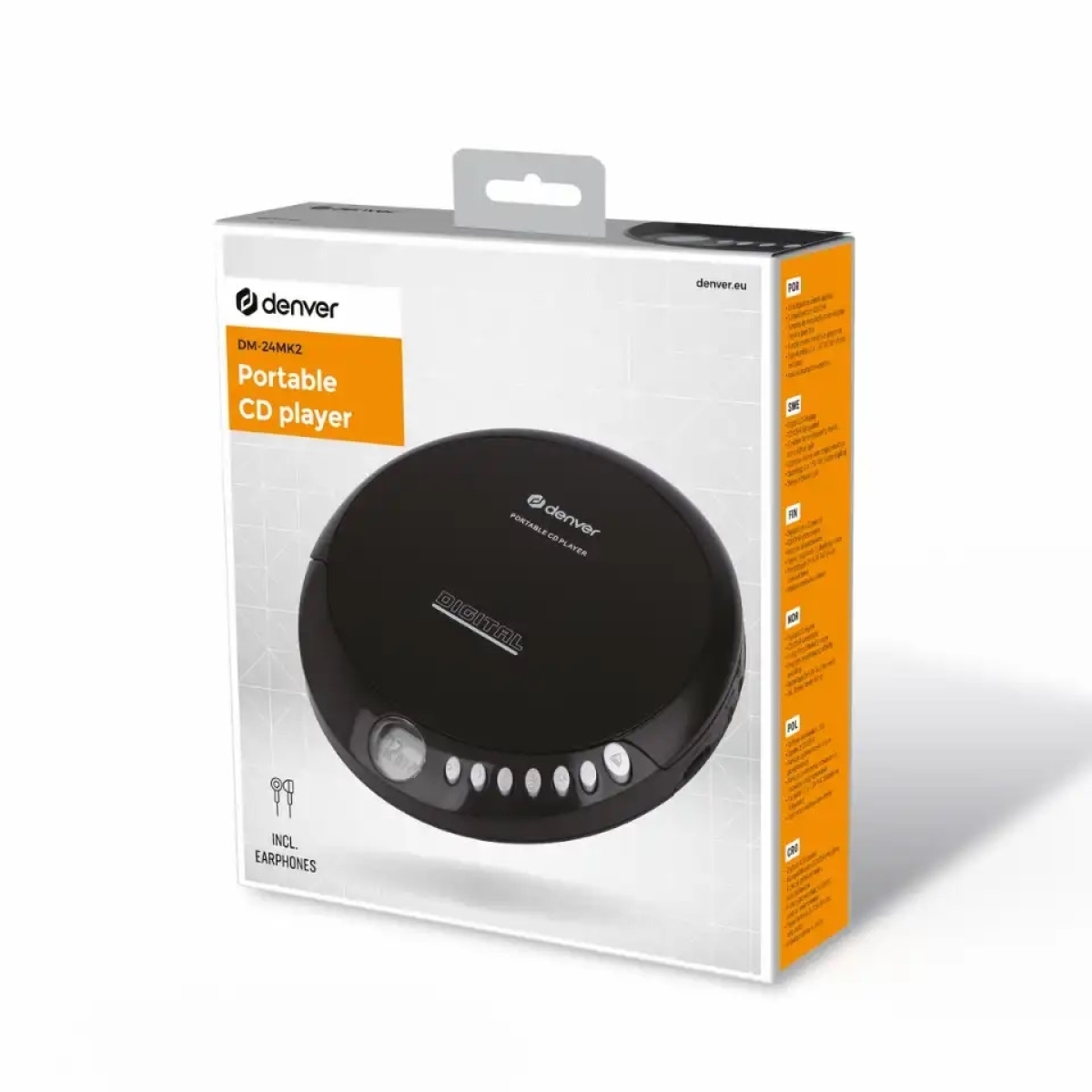 Denver Φορητό CD Player Μπαταρίας με Ακουστικά Μαύρο DM-24MK2 - Image 2