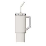 Xiaomi Thermo Mug Handled Tumbler Θερμός Πλαστικό 1lt White με Καλαμάκι και Λαβή