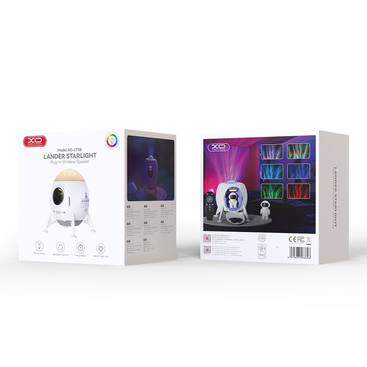 XO Smart Projector Διακοσμητικό Φωτιστικό LED RGB 14.53x11.21x11.18εκ. CF38 - Image 4